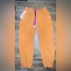 Figs Burnt orange with Purple Drawstring joggers